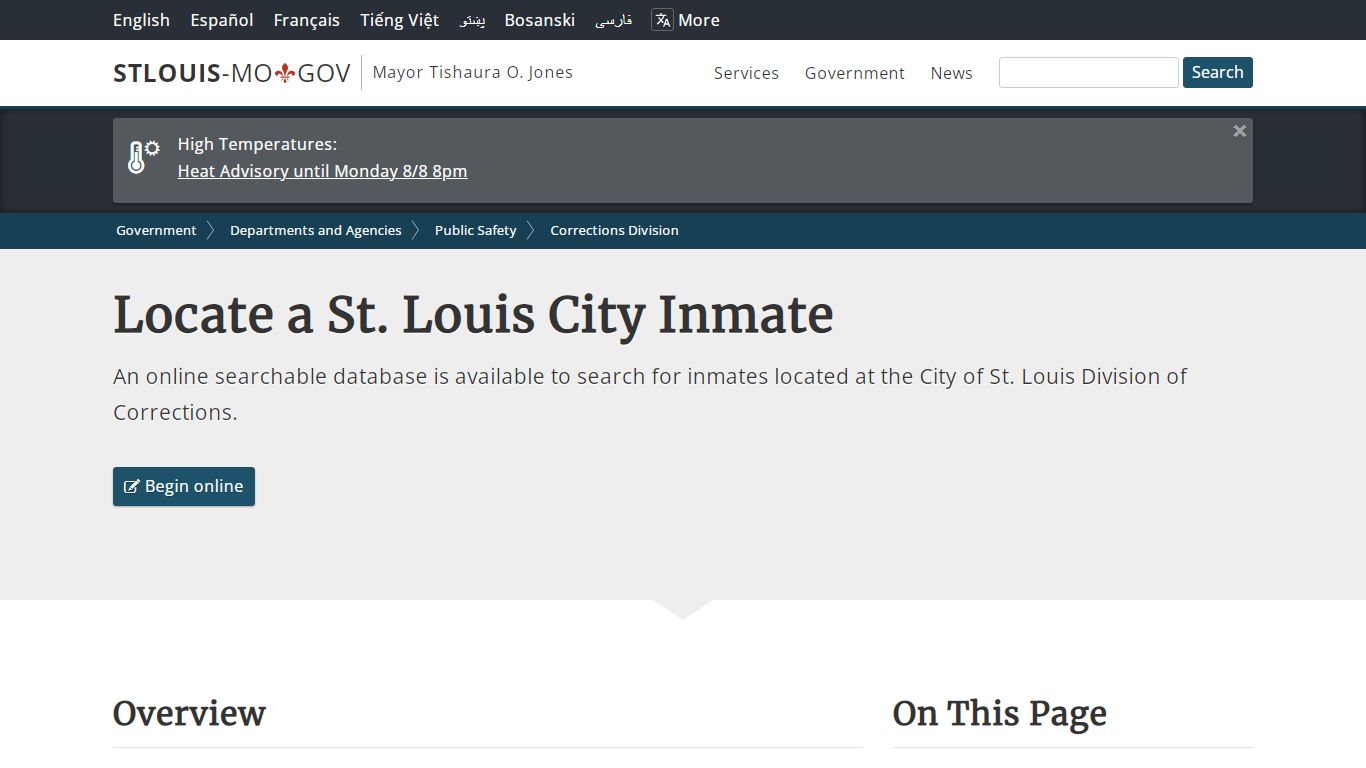 Locate a St. Louis City Inmate